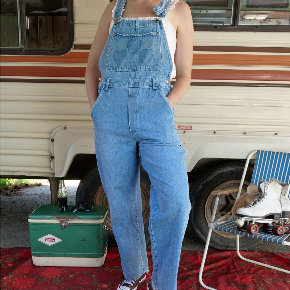 Vintage Distressed Denim Overalls